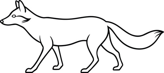 Black and white wolf illustration with a wild animal silhouette in a vector design