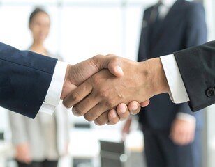 Business handshake, close-up