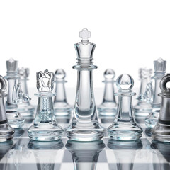 transparent chess on board