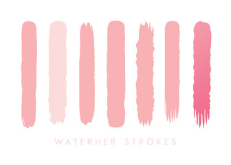 Vector art of watercolor strokes in various shades of pink