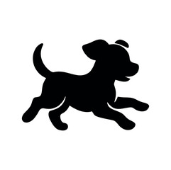 Playful Puppy Silhouette Running