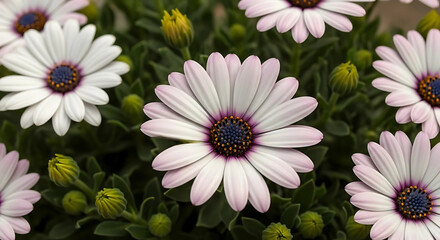 pink and white daisy flowers