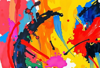 Abstract multi-color canvas art print Hand-drawn, modern texture, artistic background, handmade, artistic