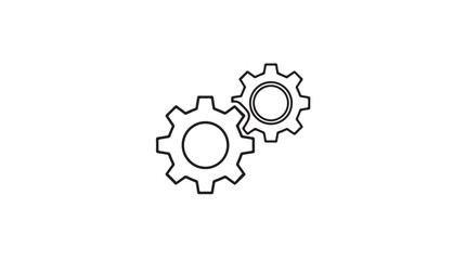 Two interlocking blue gears shown in a simple silhouette style silhouette