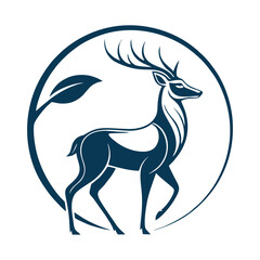 Majestic Deer Silhouette Standing on Hill