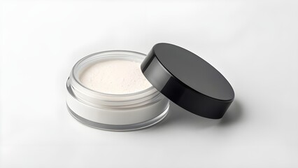 Loose Setting Powder Mini Jar Mockup in Travel Size | Blank Cosmetic Packaging Template for Makeup Branding, Beauty Advertising, and Professional Product Presentation