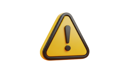 Yellow warning sign with exclamation point
