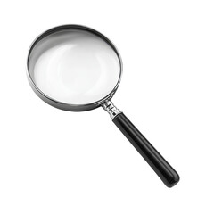 Clear magnifying glass, black handle