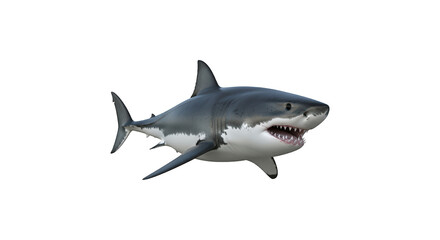 Obraz premium Majestic Great White Shark Ocean Predator Fierce Hunter of the Deep Blue Sea