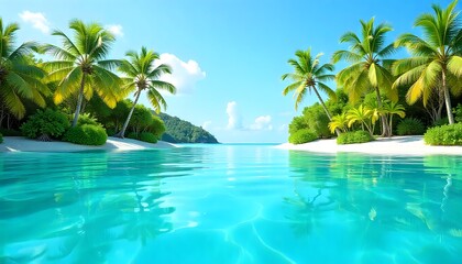 Obraz premium swimming pool with palm trees