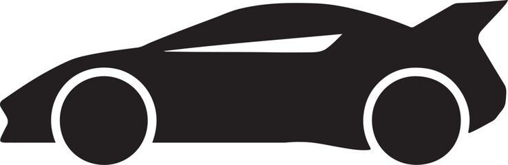 Silhouette of a futuristic car, perfect for technology, automotive, and modern transport designs.