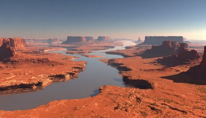 Fototapeta premium River Through Canyon Land