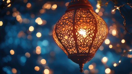 Ornate lantern, glowing light