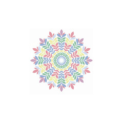 Pastel Mandala Design Symmetrical Floral Pattern with Soft Colors