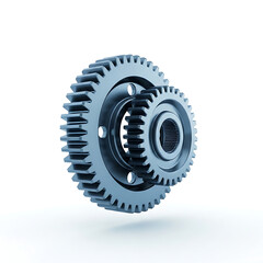 Interlocking gears representing teamwork mechanical engineering and industrial processes concept