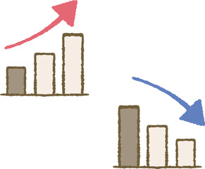 Growth and Decline Graph Illustration Set