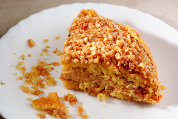 cozy nut cake on a plate dessert with grilled cheese spread delicious with nuts