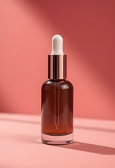 Naklejka premium Photorealistic cosmetic serum bottle with pipette.