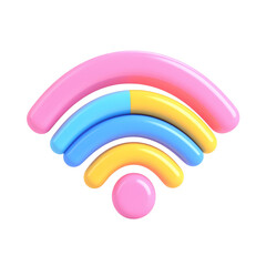 a close up of a colorful wifi symbol on a black background