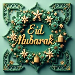 Eid greeting card with a beautiful design
