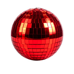 Glittering reflections on a mirror ball at a club party create a disco atmosphere. On a white background