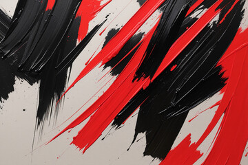 Abstract Red, Black, and White Brush Stroke Background