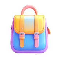 a close up of a backpack with a handle on a black background