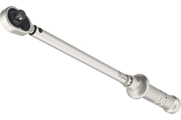 Mechanical torque wrench, closeup, transparent background