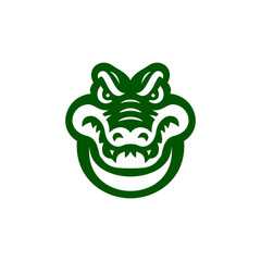 Creative vector illustration of an alligator head logo in bold graphic style