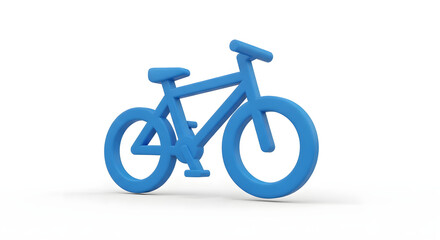 Fototapeta premium Simple Blue Bicycle Icon on a White Background