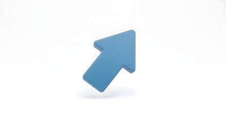 A Simple Blue Pointer Arrow Indicating Direction Against a White Background