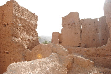 Overview of a typical Berber village in Atlas mountains, Morocco. 