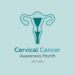 Vector illustration on the theme of Cervical Cancer awareness month observed each year during January. banner, Holiday, poster, card and background design.
