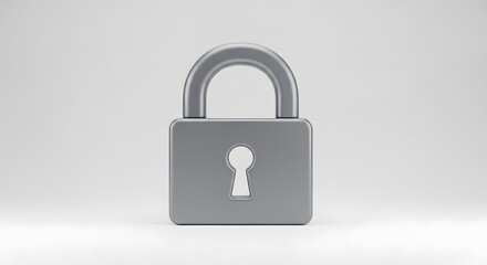 Fototapeta premium A realistic 3D render of a simple silver padlock against a white background