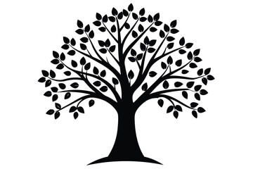 Fototapeta premium spring tree line art icon