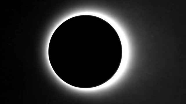 A striking black and white abstract image featuring a glowing white ring bisected by a diagonal light gradient, evoking a sense of cosmic duality and balance.