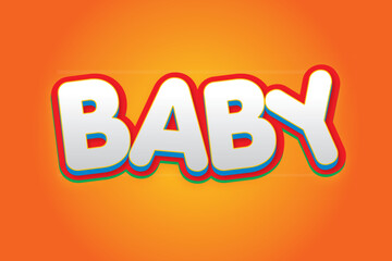 Baby text effect on gradient background 
