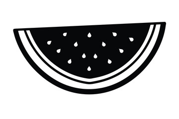 watermelon slice line art icon