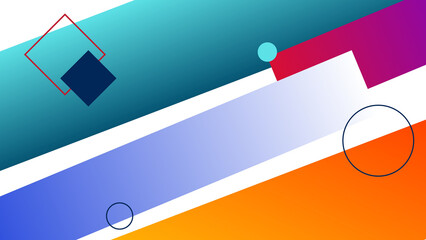 Abstract Colorful Geometric Background with Shapes and Gradient Design.
