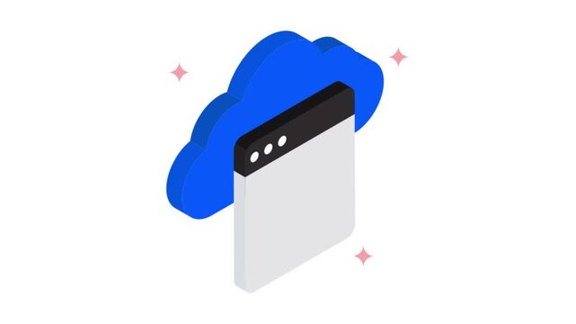 Cloud Website isometric animation MP4 file