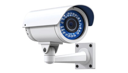 Security camera on wall mount