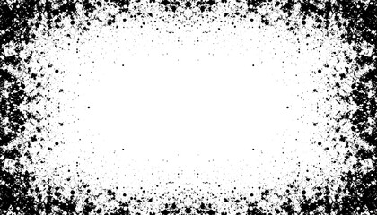 Fototapeta premium A textured, black and white graphic with a radial pattern of dots creates a striking border around a blank center.