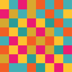 Colorful abstract geometric pattern of squares in vibrant hues for background design elements, patern seamless, Stock royalty.