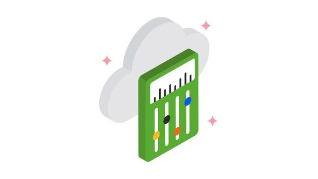 Cloud Equalizer isometric animation MP4 file