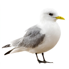 Fototapeta premium Black Legged Kittiwake Realistic Detailed Bird Isolated on Transparent Background