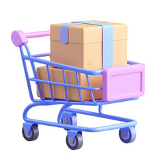 a close up of a shopping cart with boxes in it