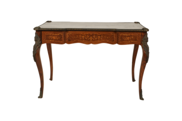 Antique Mahogany Writing Desk with Marble Top - Louis XVI Style Furniture