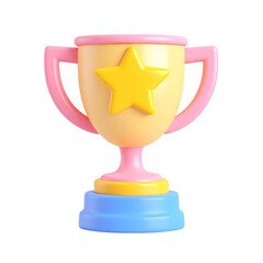 there is a toy trophy with a star on top of it