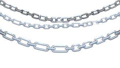 Three chains with snow