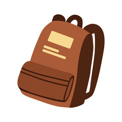 Simple brown school backpack illustration, perfect for education, student gear, or back to school themed designs.